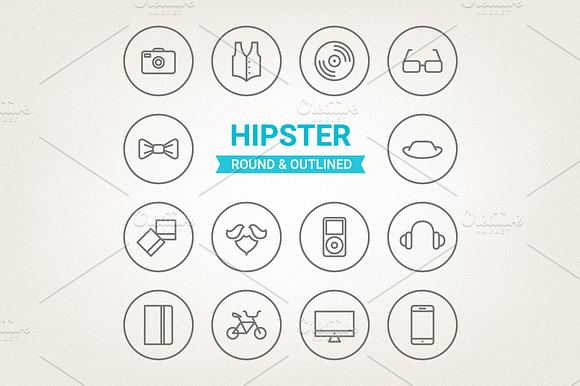 Circle Hipster Icons