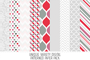 Grey & Mauve Pattern Paper Pack, a Pattern Graphic by Angie Sandy (Thumbnail 1 of 2)
