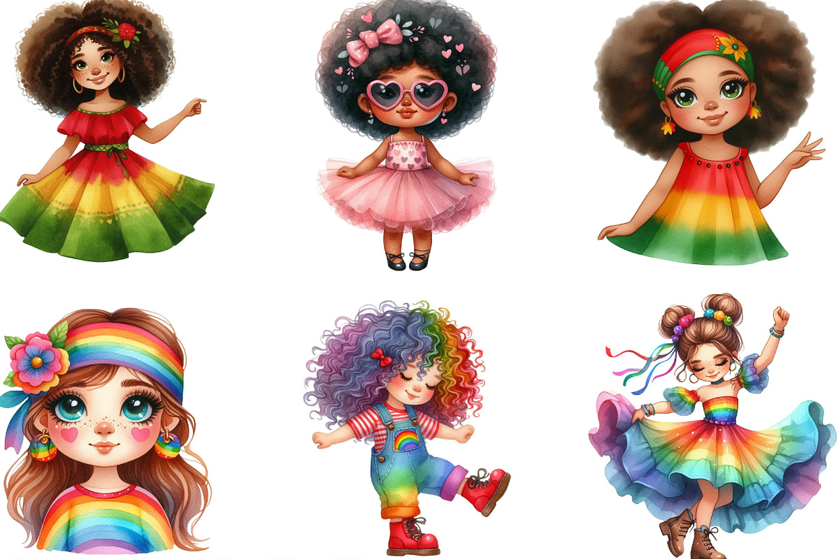 Cute Juneteenth Afro Girl Clipart, an Illustration by Designking (Photo 2 of 4)