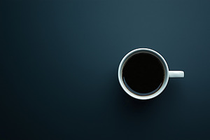 Minimalist top view of a white cup, a Food & Drink Photo by MistyDay