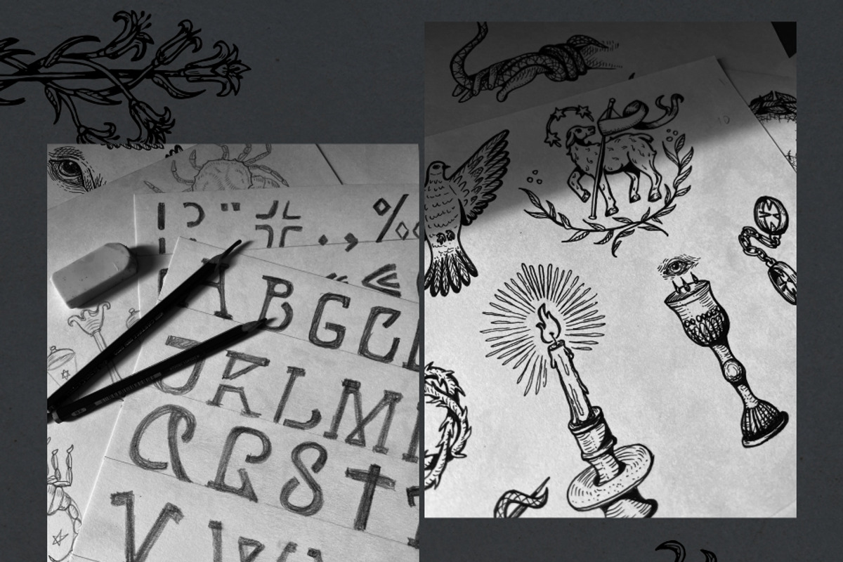 MYSTIQ mysterious display font, a Serif Font by Fat Hamster (Photo 14 of 16)