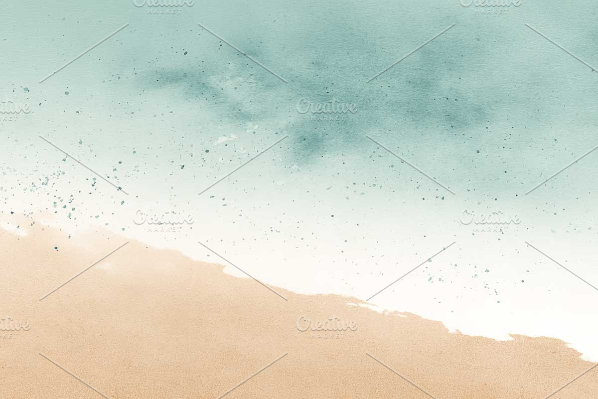 water watercolour abstract beach, an Illustration by VetalStock (Photo 6 of 6)