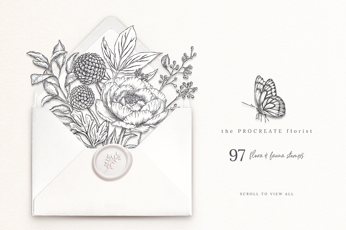 Floral Procreate Brushes and Stamps, a Brush Add-On by Sophia J Caldwell (Photo 4 of 18)
