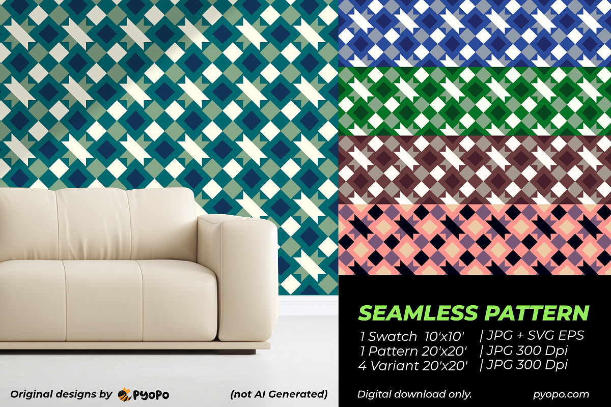 Star Grid Pattern, a Pattern Graphic by Pyopo (Photo 2 of 3)