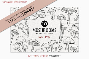 Mushroom Procreate Brush Stamps