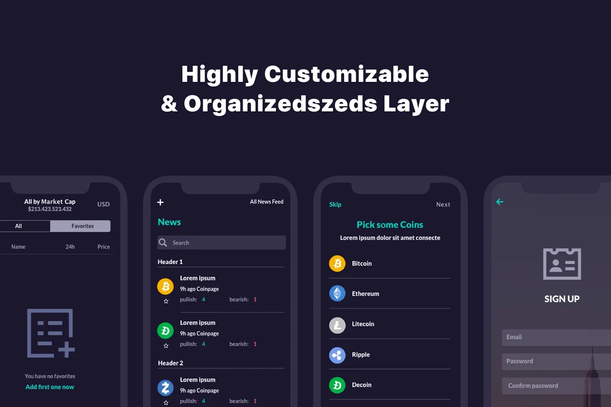 CaCoin - Crypto Market App Design UI, an App Template by Capi Product