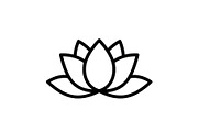 Lotus Flower Vector Icon Bundle, an Illustration by yasushie (Thumbnail 18 of 51)