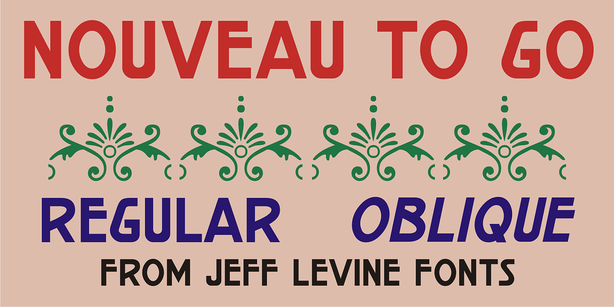 Nouveau To Go JNL, a Sans Serif Font by Jeff Levine Fonts