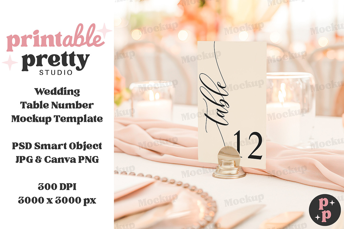 Verona Sunset Table Number Mockup, a Product Mockup by Printable Pretty Studio (Photo 9 of 10)