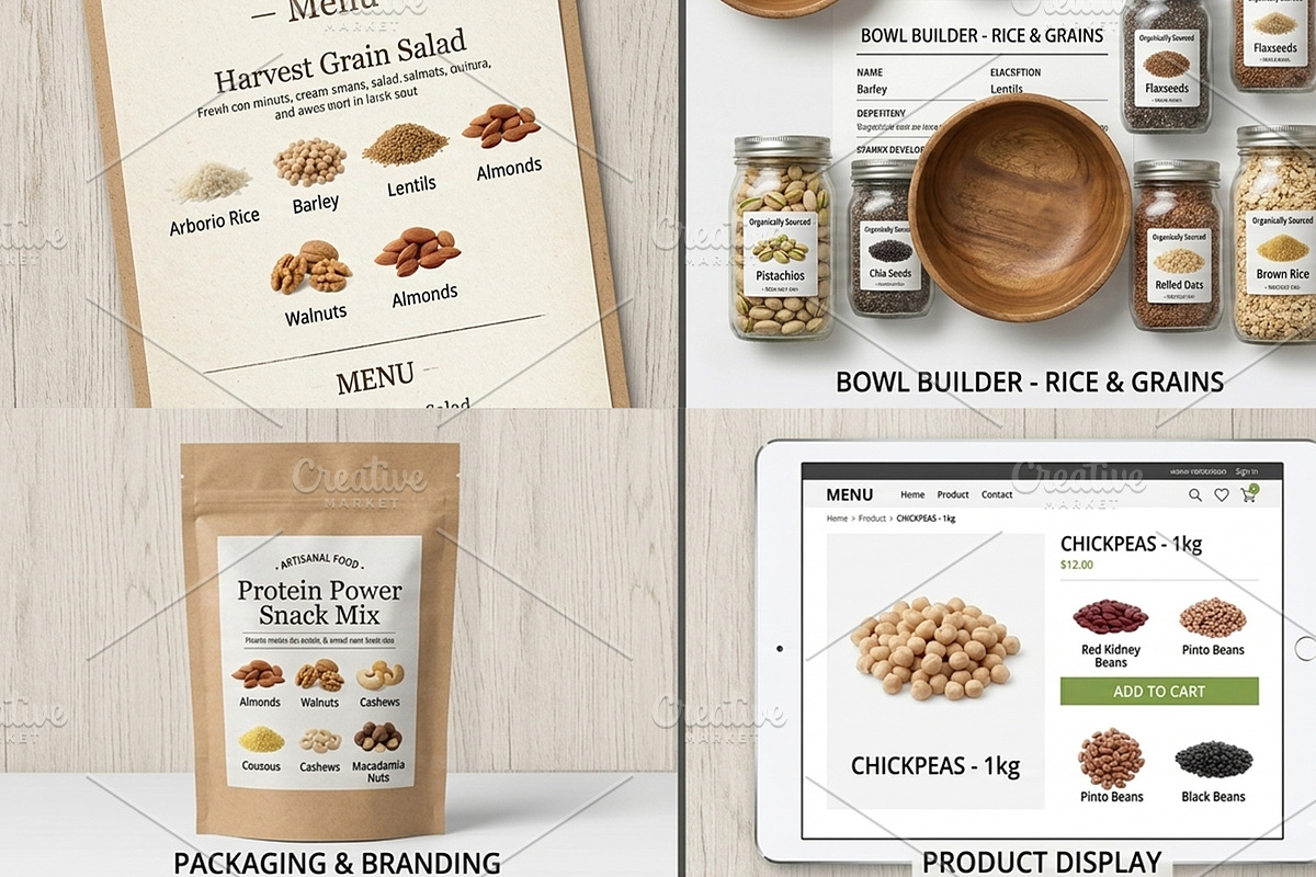 Foods Grains, Nuts & Seeds - PNG, a Food Illustration by Nurlan's shop (Photo 3 of 7)