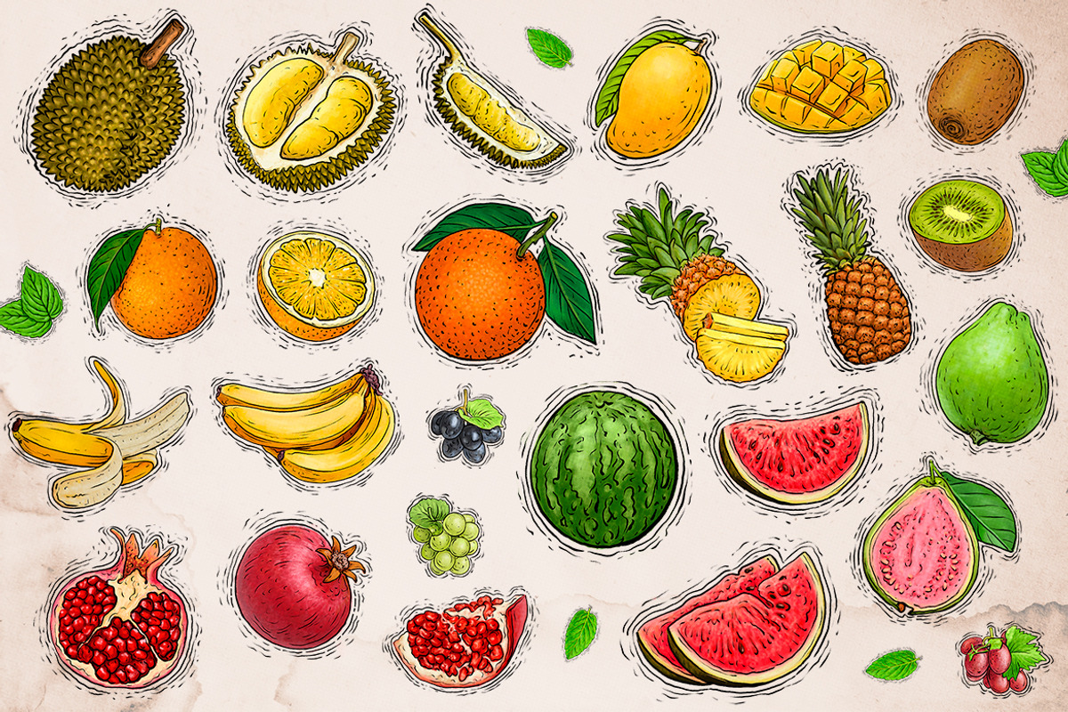 Tropical Fruit Illustration, an Object Graphic by RMPL.std (Photo 2 of 4)