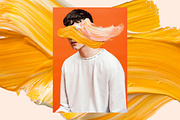 Paint Strokes - Orange Cream, a Graphic by AestheticDomain (Thumbnail 6 of 6)