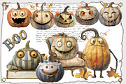 Quirky Halloween Pumpkin Clipart Kit, a Decorative Illustration by Area (Thumbnail 16 of 17)