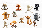 Quirky Cat Clipart, Vol 1, 52 PNG, an Animal Illustration by EllyandLima (Thumbnail 4 of 8)