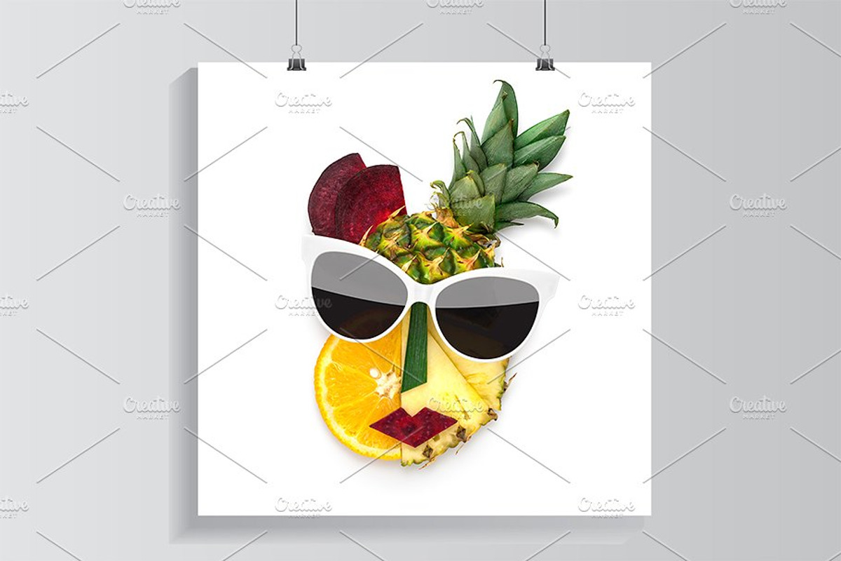 Tasty art featuring fruits, face, and sunglasses, a Food & Drink Photo by © Fisher Photostudio (Photo 2 of 13)