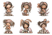 Whimsical easter girl clipart, an Illustration by SinaCreation (Thumbnail 4 of 9)
