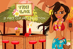 Luau Clip Art Graphics Set