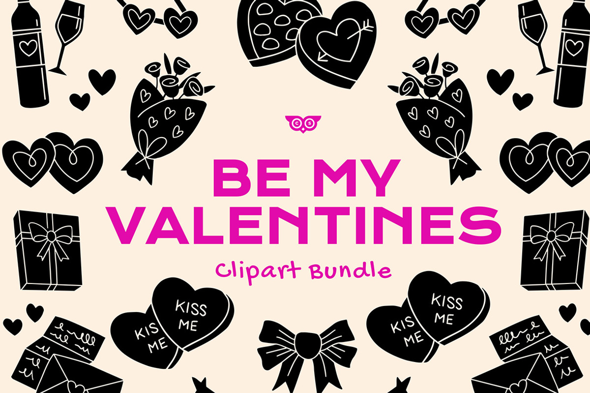 Be My Valentines Clipart Bundle, a Seasonal Illustration by ClayStudio (Photo 1 of 7)