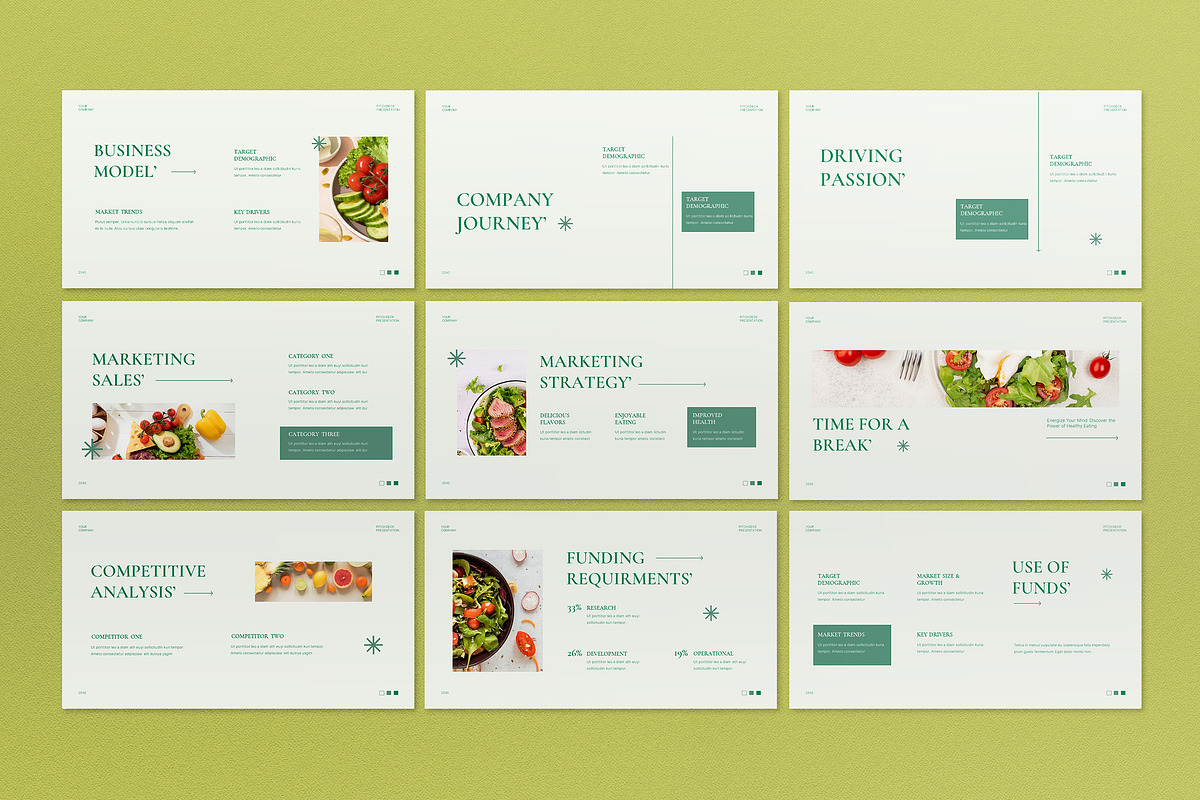 Green Minimalist Pitch Deck Keynote, a Presentation Template by graphicook