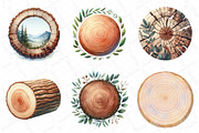 Watercolor Round Wooden Clipart, an Illustration by DreamPrint404 (Thumbnail 4 of 6)