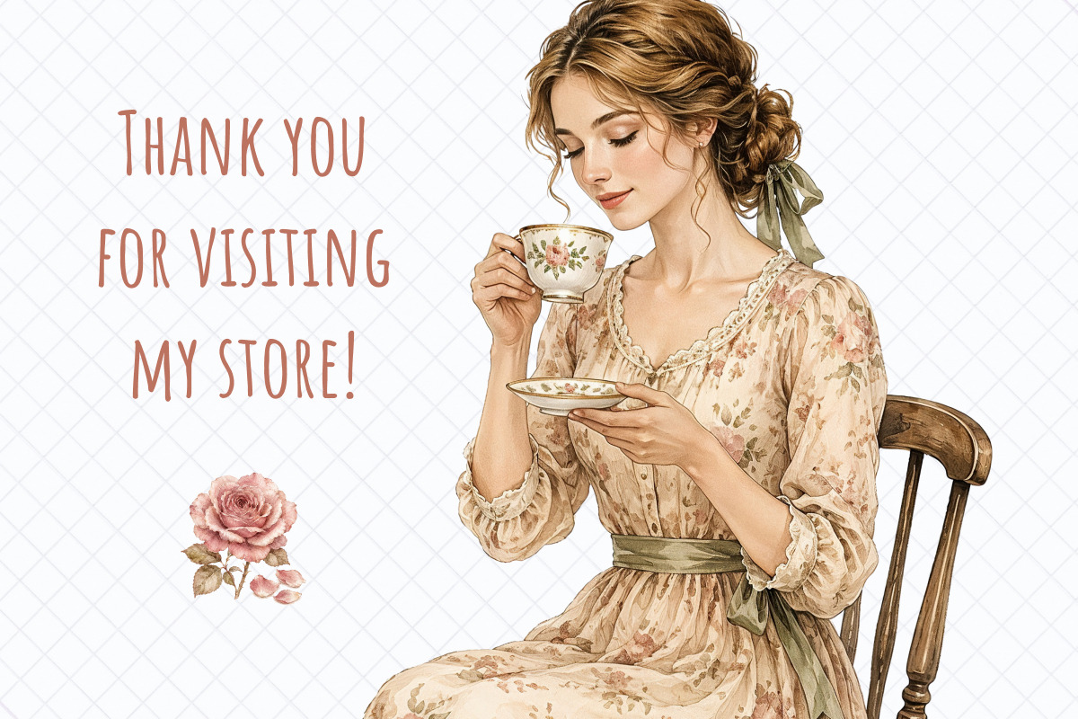 Vintage Cottage Life PNG Clipart, a Decorative Illustration by Whimsy Brush Studio (Photo 7 of 8)