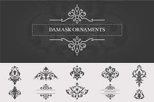 Vintage Damask Ornaments II