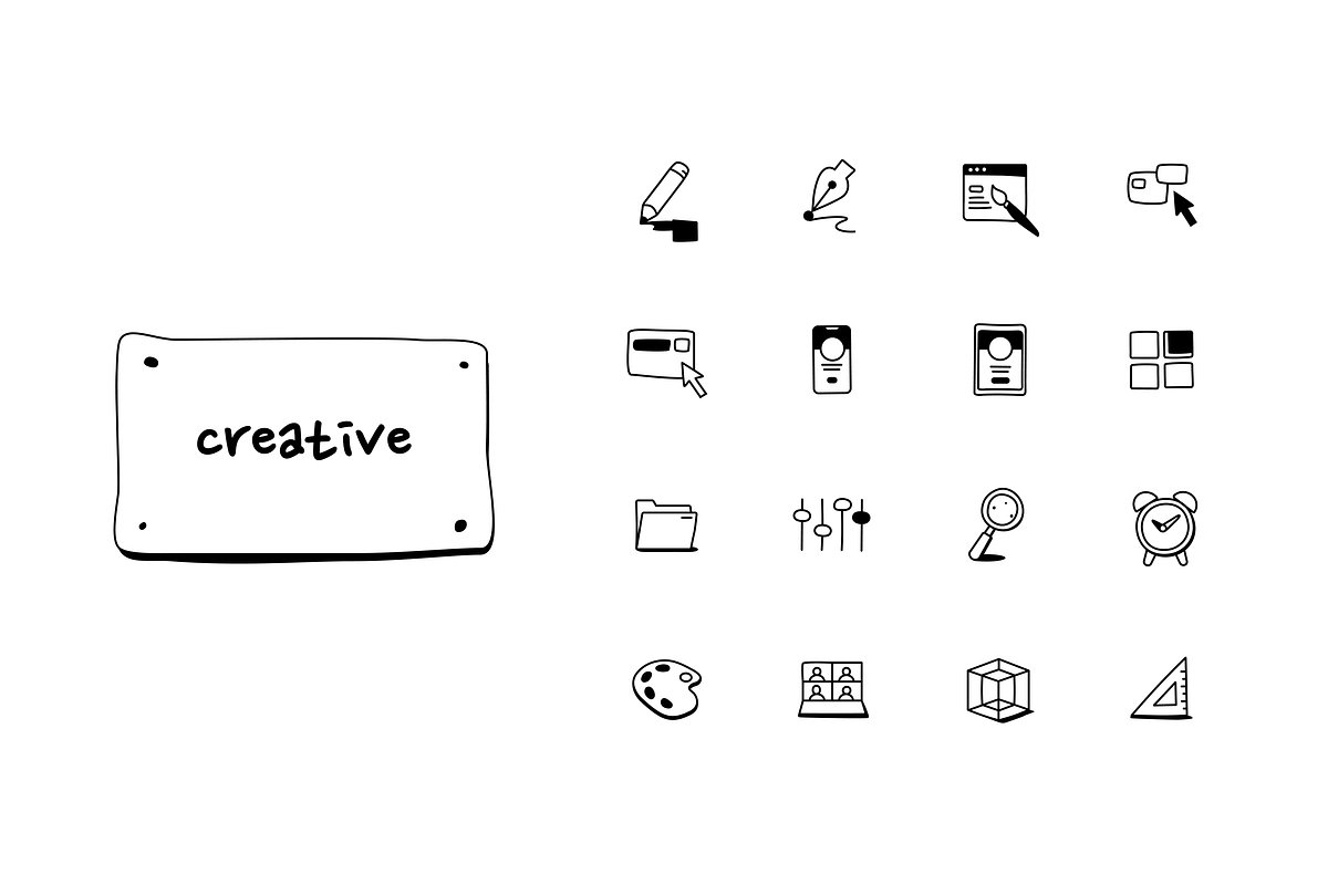 Inking Creative Icons, an Outline Icon by Asset Union (Photo 2 of 5)