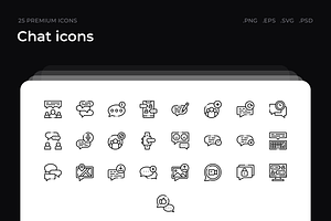 Chat icons, an Outline Icon by Wencory