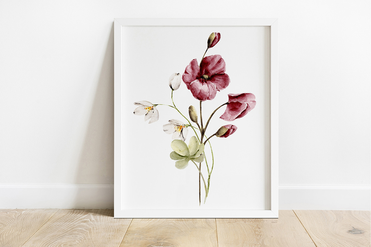 Wild flowers, poppies watercolor set, a Texture Illustration by Larisa Maslova (Photo 3 of 12)