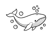 Whale Line Art Vector Bundle, an Illustration by yasushie (Thumbnail 47 of 51)