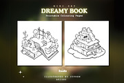 Dreamy Book Printable Coloring Pages, an Object Graphic by TheDoodleSweets (Thumbnail 3 of 4)