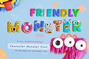 Friendly Monster SVG & PNG Fonts, a Sans Serif Font by TVartworks (Thumbnail 1 of 18)