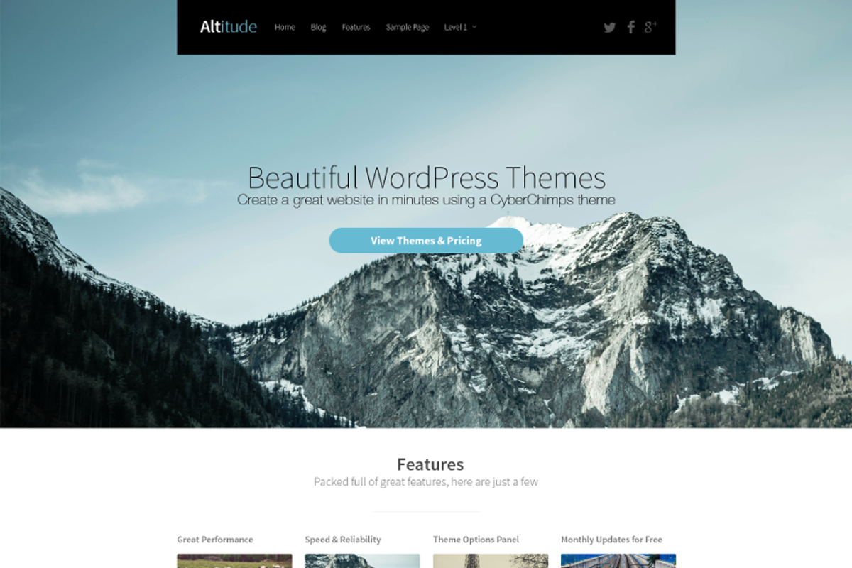 Altitude WordPress Theme, a WordPress Template by CyberChimps Themes