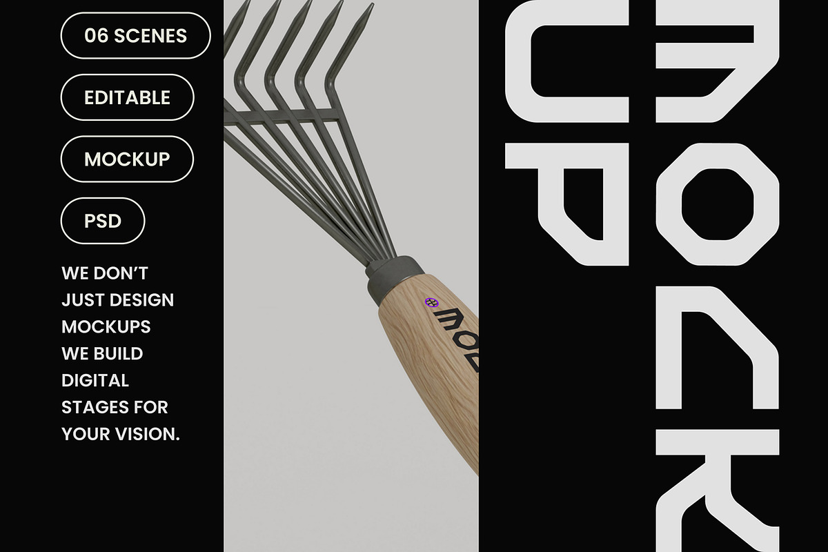 Coated Wooden Hand Fork Mockup, a Household Mockup by hiddemaru (Photo 4 of 4)