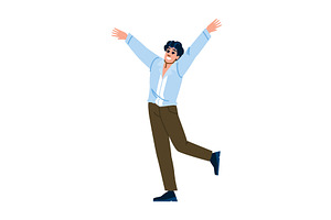 Young stylish man dancing and, a Person Illustration by pikepicture