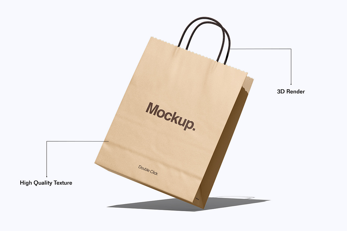 Kraft Paper Shopping Bag Mockup, a Packaging Mockup by Ram Studio LLC (Photo 12 of 16)