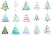 Watercolor Christmas Tree Clipart, an Illustration by Designking (Thumbnail 3 of 5)