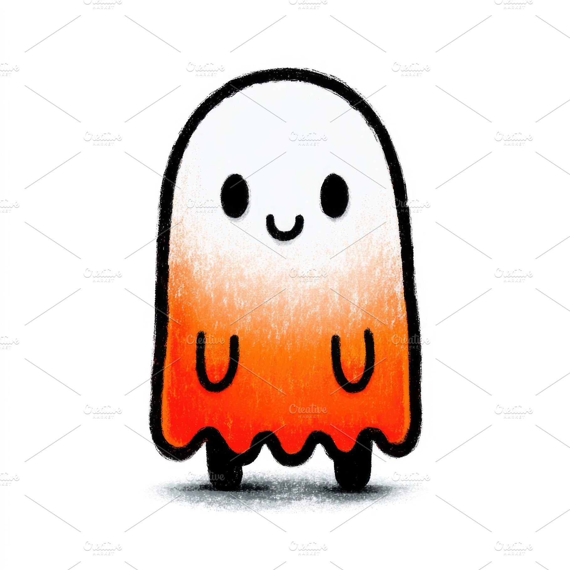 Cute Halloween ghost with candy corn colors icon, a Nature Photo by José Manuel Gelpi