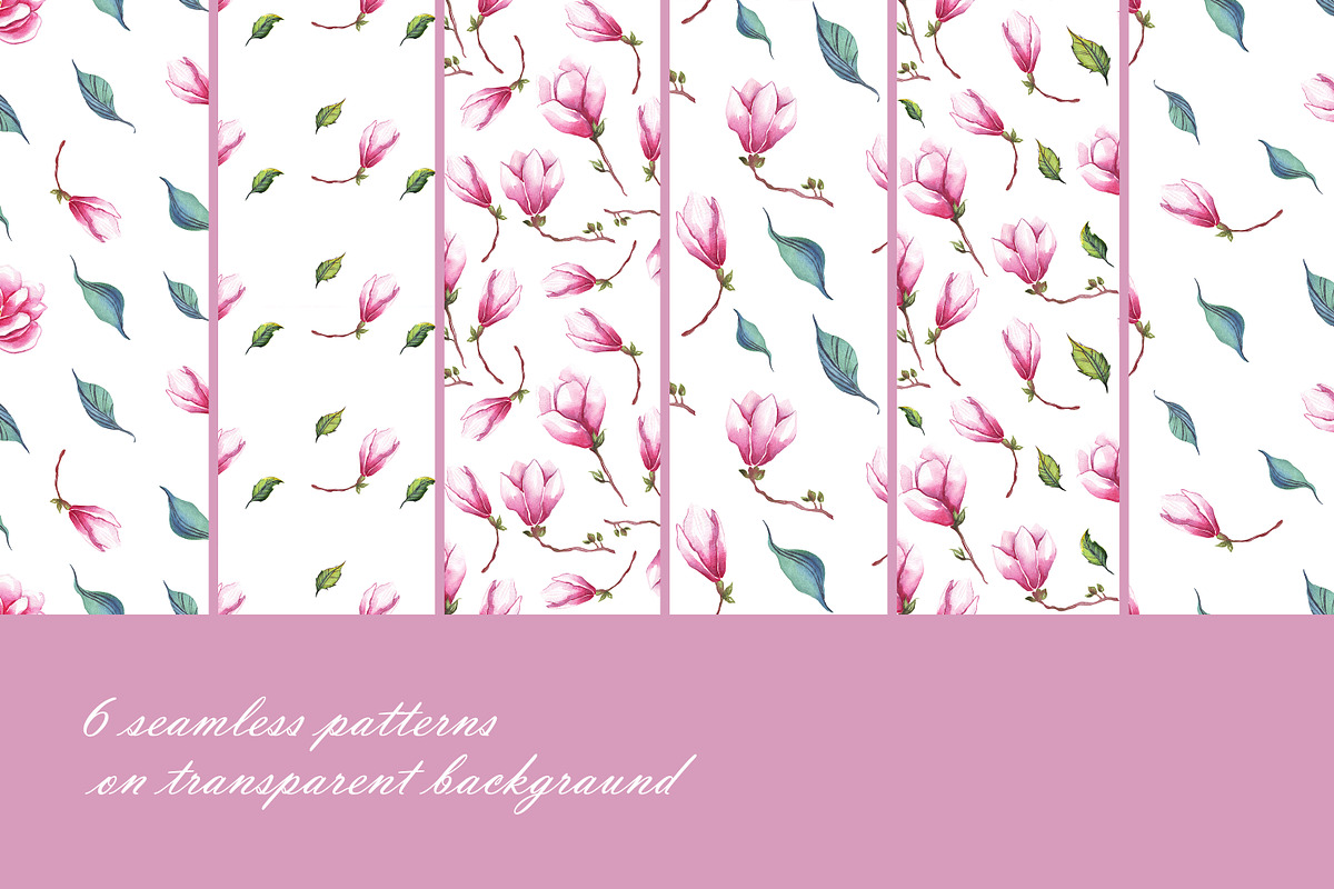 Spring flowers bundle PNG + patterns, an Illustration by Alena Kurian (Photo 9 of 10)