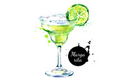Cocktails Watercolor Vector Set, a Food Illustration by Elena Pimonova (Thumbnail 4 of 5)
