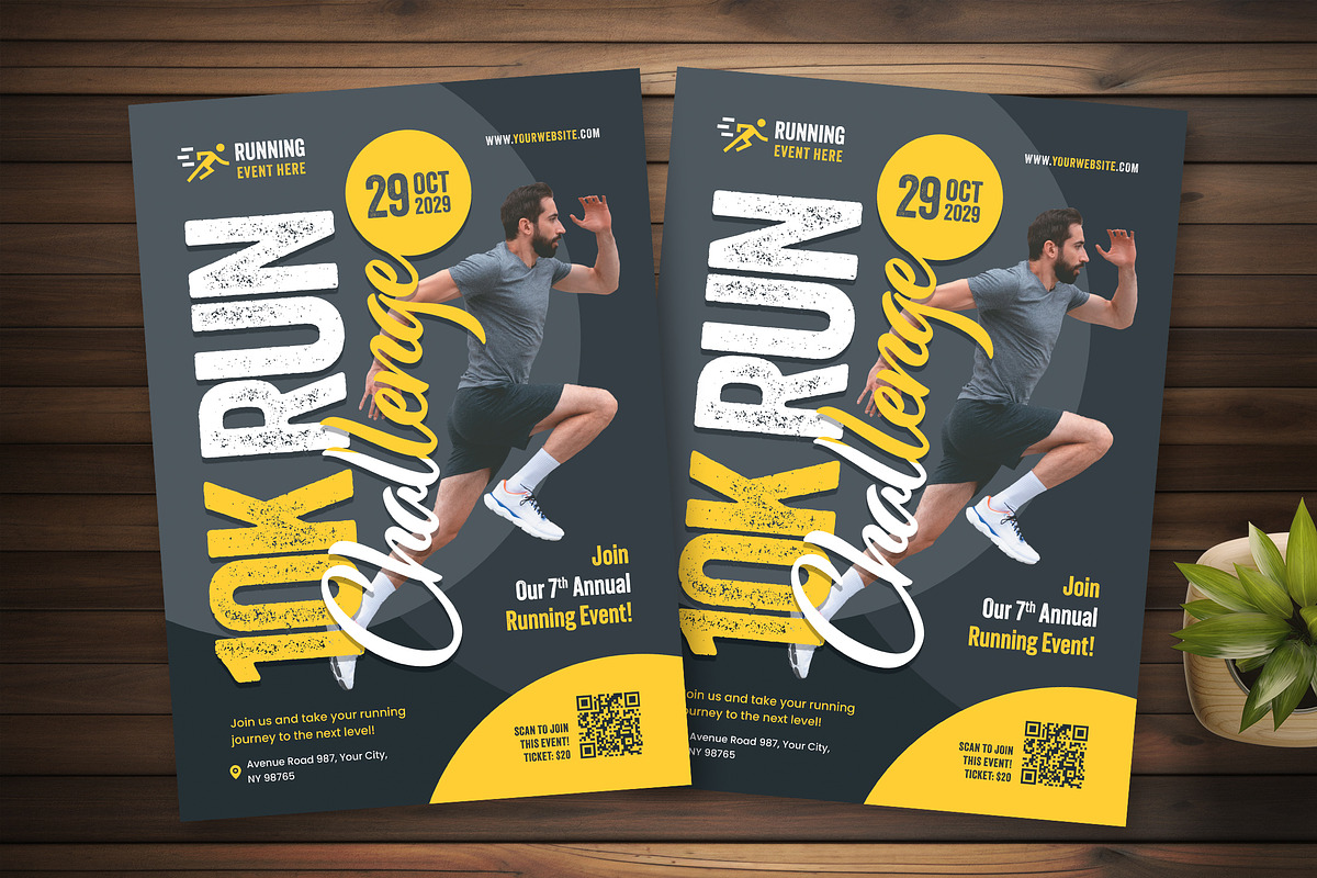 Running Challenge Flyer Template, a Flyer Template by Boostock (Photo 5 of 11)