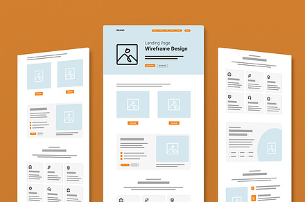 Modern Landing Page Wireframe, a Landing Page Template by MightyDesign