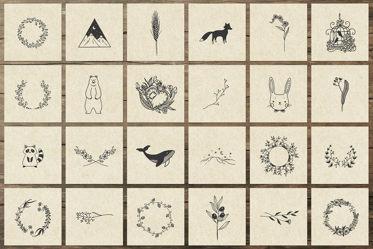 150 Hand Drawn Elements -Nature II-, an Animal Illustration by Michael Rayback Design (Photo 5 of 8)