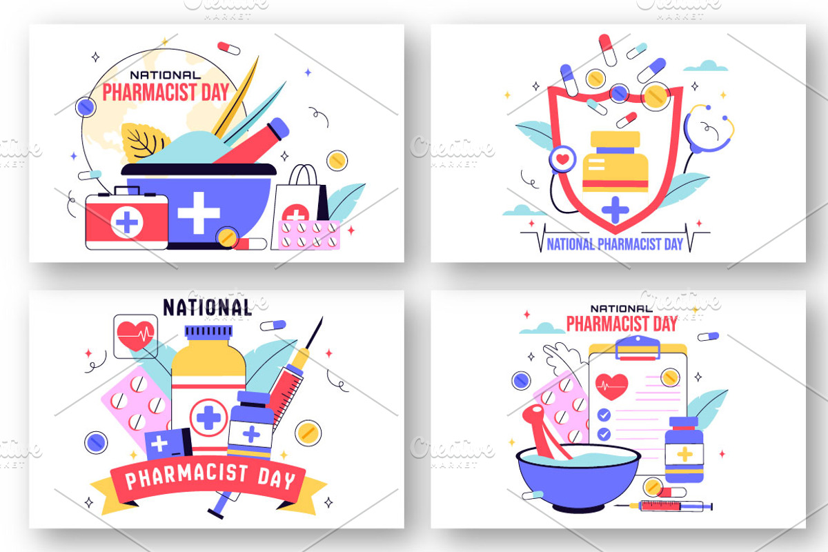 10 Pharmacists Day Illustration, a Healthcare Illustration by denayunebgt (Photo 3 of 4)