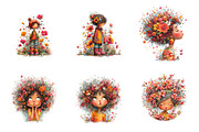 Whimsical girl and flower spring PNG, an Illustration by SinaCreation (Thumbnail 8 of 11)