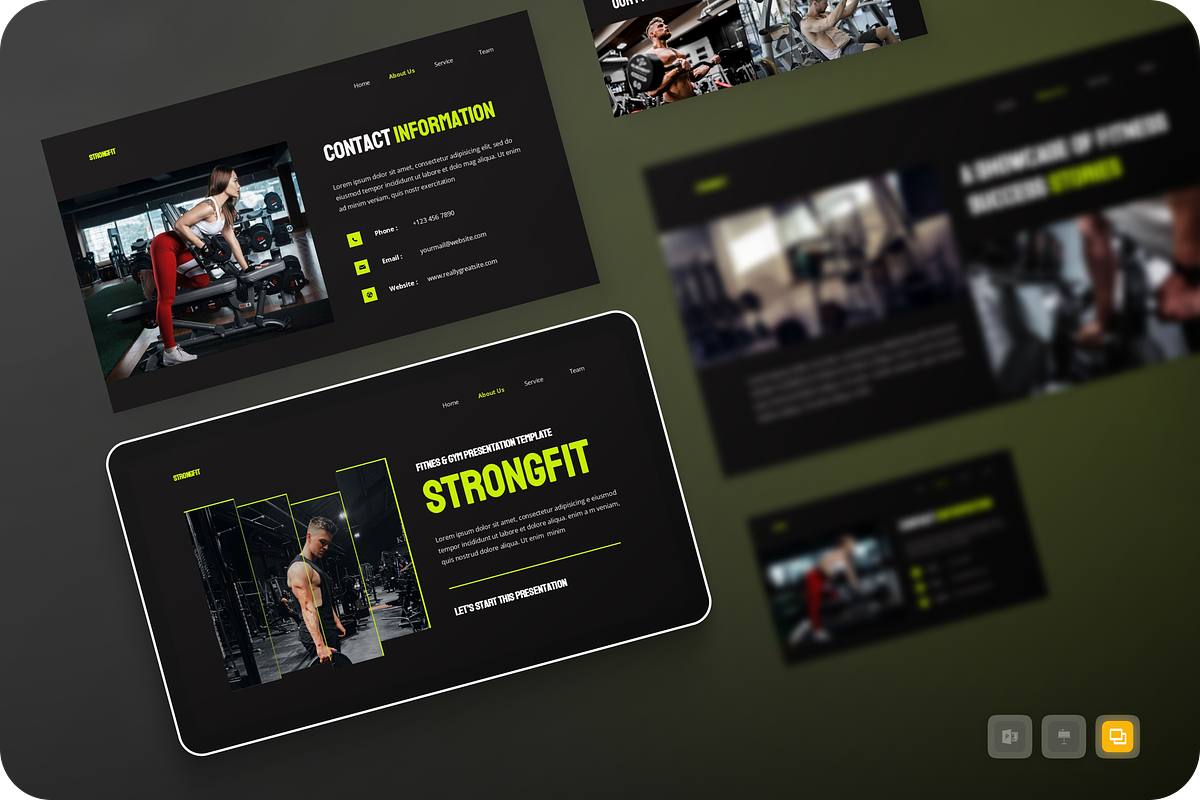 Strongfit Fitness & Gym Google Slide, a Presentation Template by Annora Studio (Photo 1 of 5)