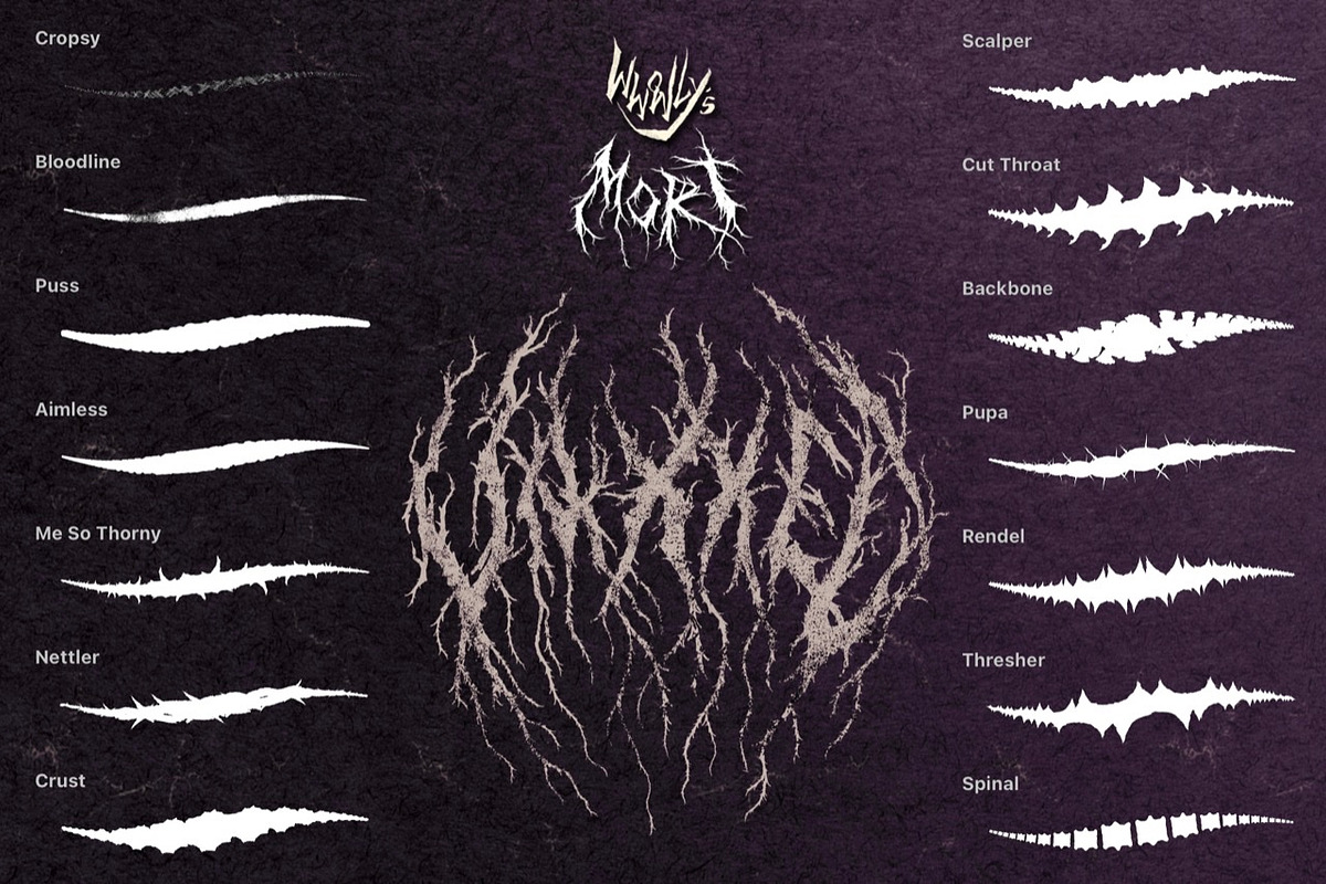MORT Black Metal Procreate Brushes, a Brush Add-On by wwowly (Photo 2 of 3)