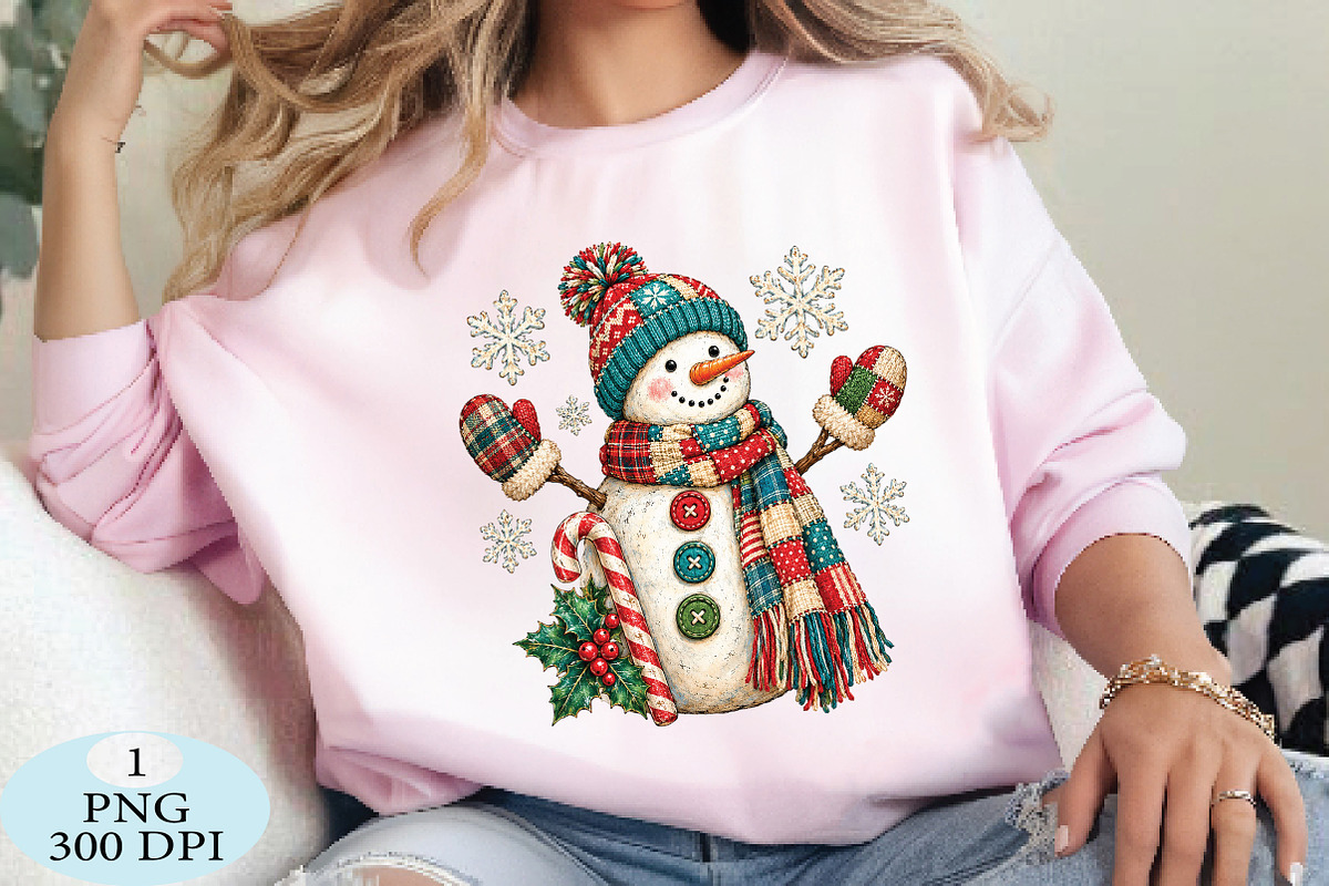 Vintage Snowman Christmas PNG, a Seasonal Illustration by Daily.Designs (Photo 3 of 5)