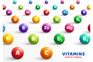 Multi Vitamin complex icon poster, a Healthcare Illustration by kotoffei