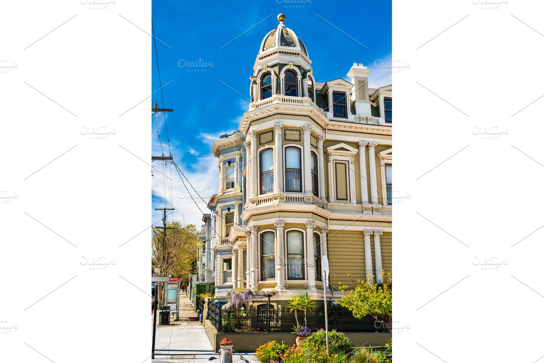 Traditional victorian houses in san containing san francisco, house, and, an Architecture Photo by Leonid Andronov